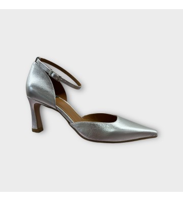 Decollette tacco 7,5 cm pelle argento